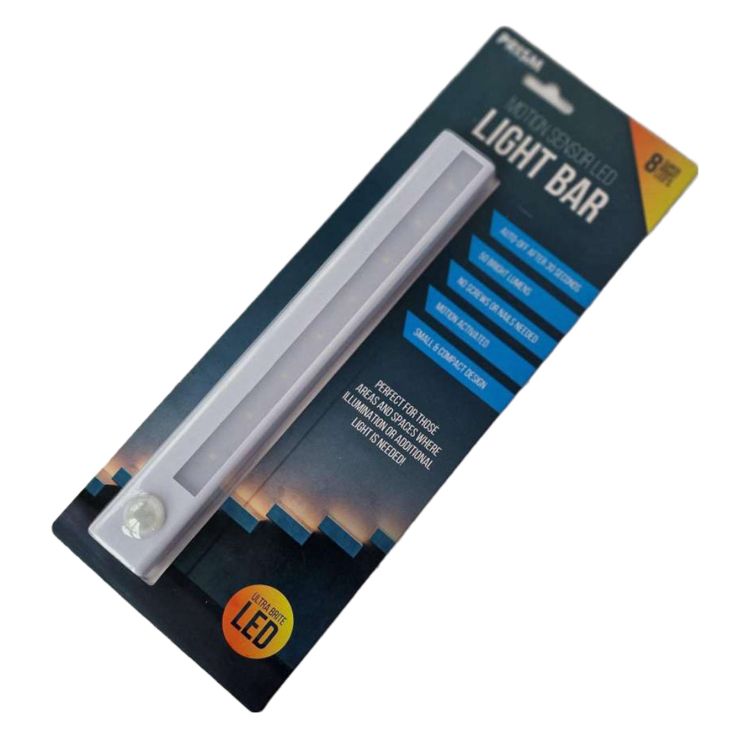 8 Bright LED PIR Motion Sensor Light Bar Cabinet Wireless 50Lumens Battery Opera 8 Bright LED PIR Motion Sensor Light Bar Cabinet Wireless 50Lumens Battery Opera